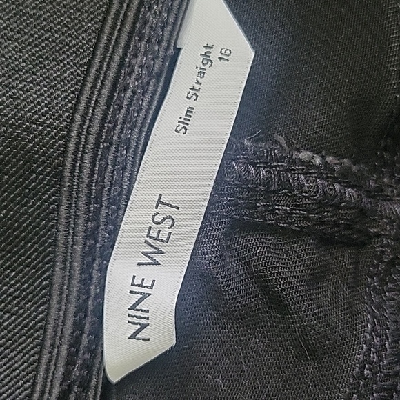 Nine west womens slim straight size 16 black jeans - Picture 2 of 2